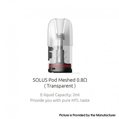 [Ships from Bonded Warehouse] Authentic SMOK Solus GT / Solus GT Box Pod Cartridge 2ml - Transparent, Meshed 0.8ohm (3 PCS)