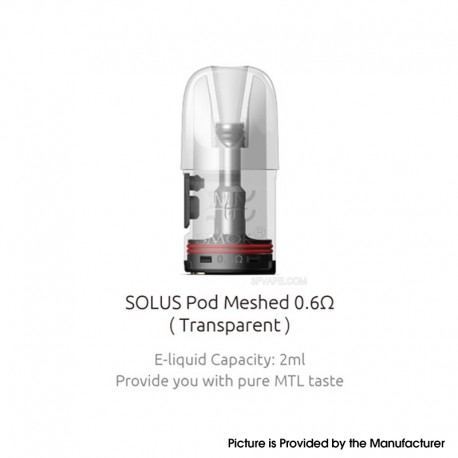 [Ships from Bonded Warehouse] Authentic SMOK Solus GT / Solus GT Box Pod Cartridge 2ml - Transparent, Meshed 0.6ohm (3 PCS)