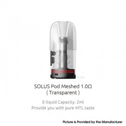 [Ships from Bonded Warehouse] Authentic SMOK Solus GT / Solus GT Box Pod Cartridge 2ml - Transparent, Meshed 1.0ohm (3 PCS)