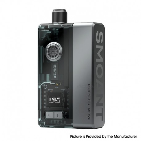 [Ships from Bonded Warehouse] Authentic Smoant Knight 90W AIO Boro Mod Kit - Misty Gray, VW 1~90W, 1 x 18650, 5ml, 0.15 / 0.2ohm