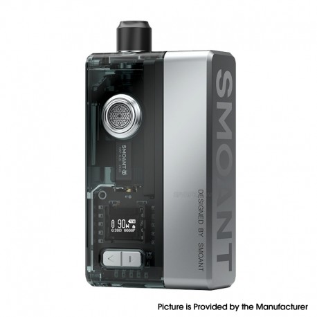 [Ships from Bonded Warehouse] Authentic Smoant Knight 90W AIO Boro Mod Kit - Silver, 1~90W, 1 x 18650, 5ml, 0.15 / 0.2ohm