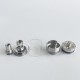 Rekavape Baya Style RTA Rebiuildable Tank Atomizer - Silver, 316SS + PC, 4.2ml, Air Pin 1.2, 1.5, 1.8mm, 22mm Diameter