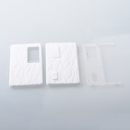 AuthenticMK MODS Engraved Front + Back Panels with Inner Plate for dotMod dotAIO V2 - Pattern B white