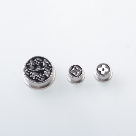 Rekavape Replacement Button Set for BMM.38 Aio Style Mod - Black, Monarchy Stars Pattern (3 PCS)