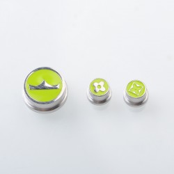 Rekavape Replacement Button Set for BMM.38 Aio Style Mod - Green, Monarchy Pattern (3 PCS)