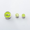 Rekavape Replacement Button Set for BMM.38 Aio Style Mod - Green, Monarchy Pattern (3 PCS)