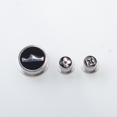Rekavape Replacement Button Set for BMM.38 Aio Style Mod - Black, Monarchy Pattern (3 PCS)