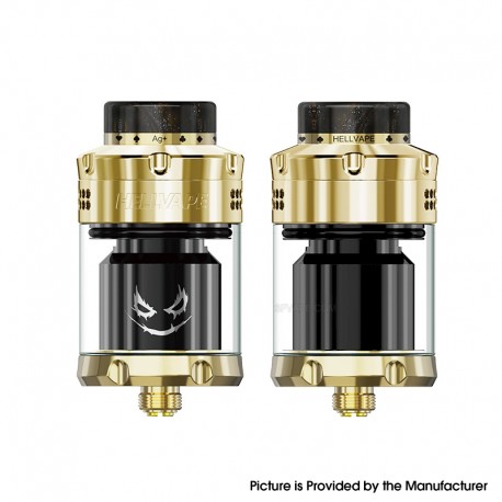 [Ships from Bonded Warehouse] Authentic Hellvape Dead Rabbit 3 RTA Atomzer Joker Edition - Shiny Gold Black, 5.5ml, 25mm