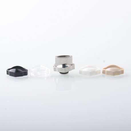 Monarchy Mohawk Mini Flask Style 510 Drip Tip Set with 4 PCS Rings - Silver, Stainless Steel