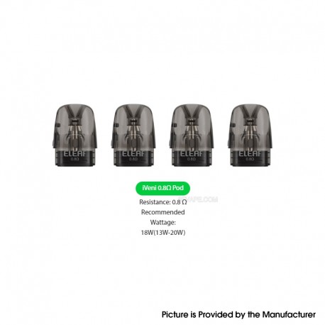 [Ships from Bonded Warehouse] Authentic Eleaf iVeni Pod Cartridge for iVeni SE & iVeni Pod System - 2ml, 0.8ohm (4 PCS)
