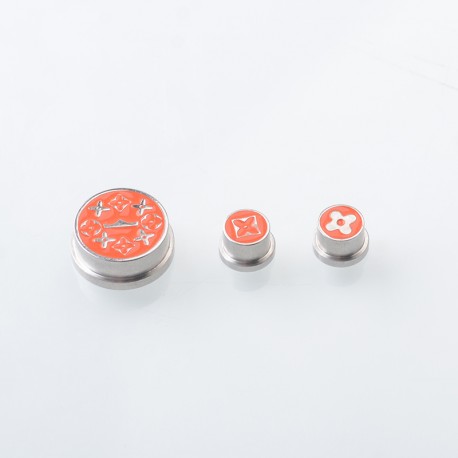 Rekavape Replacement Button Set for BMM.38 Aio Style Mod - Red, Monarchy Stars Pattern (3 PCS)