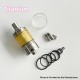 Rekavape Baya Style RTA Rebiuildable Tank Atomizer - Silver, Titanium + PEI, 4.2ml, Air Pin 1.2, 1.5, 1.8mm, 22mm Diameter