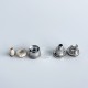Rekavape Ost Old School Style DL RTA F-Dama Atomizer - Silver + Beige, 316SS + PEEK + PCTG, 3ml, Air Pin 2, 2.5, 3, 3.5mm, 22mm
