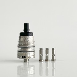 Rekavape Ost Old School Style DL RTA F-Dama Atomizer - Silver + Black, 316SS + POM + PCTG, 3ml, Air Pin 2, 2.5, 3, 3.5mm, 22mm