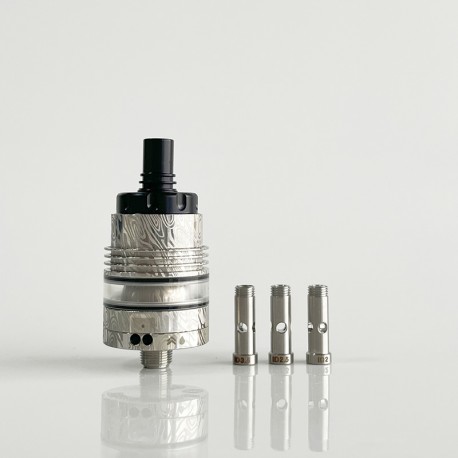 Rekavape Ost Old School Style DL RTA F-Dama Atomizer - Silver + Black, 316SS + POM + PCTG, 3ml, Air Pin 2, 2.5, 3, 3.5mm, 22mm