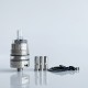 Rekavape Ost Old School Style DL RTA F-Dama Atomizer - Silver + Translucent, 316SS + PCTG, 3ml, Air Pin 2, 2.5, 3, 3.5mm, 22mm