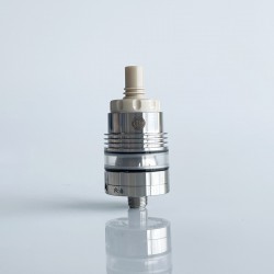 Rekavape Ost Old School Style DL RTA Atomizer - Silver + Beige, 316SS + PEEK + PCTG, 3ml, Air Pin 2, 2.5, 3, 3.5mm, 22mm