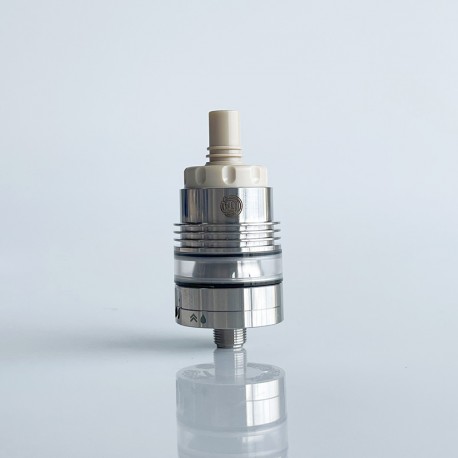 Rekavape Ost Old School Style DL RTA Atomizer - Silver + Beige, 316SS + PEEK + PCTG, 3ml, Air Pin 2, 2.5, 3, 3.5mm, 22mm