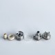 Rekavape Ost Old School Style DL RTA Atomizer - Silver + Beige, 316SS + PEEK + PCTG, 3ml, Air Pin 2, 2.5, 3, 3.5mm, 22mm