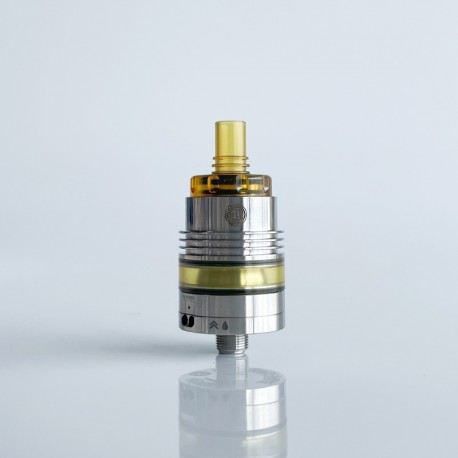 Rekavape Ost Old School Style DL RTA Atomizer - Silver + Brown, 316SS + PEI + PEI, 3ml, Air Pin 2, 2.5, 3, 3.5mm, 22mm