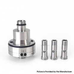 SXK Monarchy Ost Old School Style DL Base for Ost Old School MTL / DL RTA Atomizer - Silver, Air Pin 2.0, 2.5, 3.0, 3.5mm