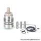 SXK Monarchy OST Old School Style DL RTA Rebuildable Tank Atomizer - Silver, Air Pins 2, 2.5, 3, 3.5mm, 22mm Diameter