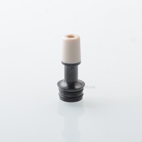 510 Drip Tip for RDA / RTA / RDTA Atomizer - Black + Beige, Stainless Steel + PEEK