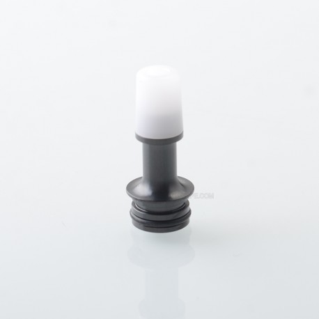 510 Drip Tip for RDA / RTA / RDTA Atomizer - Black + White, Stainless Steel + POM