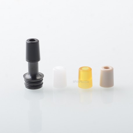 510 Drip Tip Set with 4 PCS Mouthpiece for RDA / RTA / RDTA Atomizer - Black, Stainless Steel + POM + PEEK + PEI
