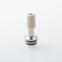 510 Drip Tip for RDA / RTA / RDTA Atomizer - Silver + Beige, Stainless Steel + PEEK