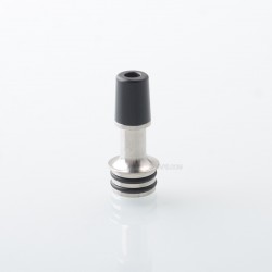 510 Drip Tip for RDA / RTA / RDTA Atomizer - Silver + Black, Stainless Steel + POM