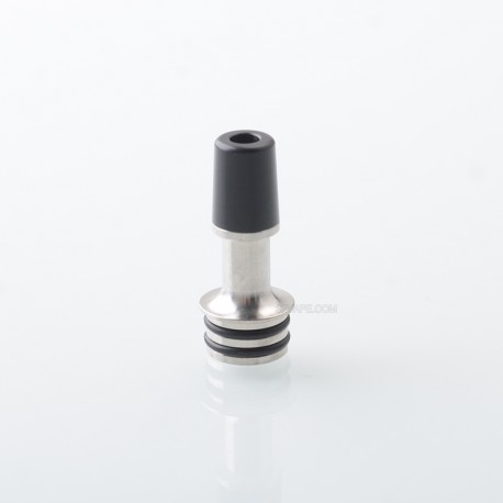 510 Drip Tip for RDA / RTA / RDTA Atomizer - Silver + Black, Stainless Steel + POM