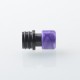 510 Drip Tip for RDA / RTA / RDTA Atomizer - Black + Purple, Stainless Steel + Resin