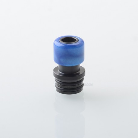 510 Drip Tip for RDA / RTA / RDTA Atomizer - Black + Blue, Stainless Steel + Resin