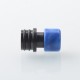 510 Drip Tip for RDA / RTA / RDTA Atomizer - Black + Blue, Stainless Steel + Resin