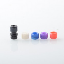 510 Drip Tip Set with 5 PCS Mouthpiece for RDA / RTA / RDTA Atomizer - Black, Stainless Steel + Resin