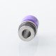 510 Drip Tip for RDA / RTA / RDTA Atomizer - Silver + Purple, Stainless Steel + Resin