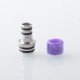 510 Drip Tip for RDA / RTA / RDTA Atomizer - Silver + Purple, Stainless Steel + Resin