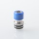 510 Drip Tip for RDA / RTA / RDTA Atomizer - Silver + Blue, Stainless Steel + Resin