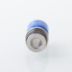510 Drip Tip for RDA / RTA / RDTA Atomizer - Silver + Blue, Stainless Steel + Resin