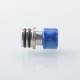 510 Drip Tip for RDA / RTA / RDTA Atomizer - Silver + Blue, Stainless Steel + Resin