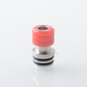 510 Drip Tip for RDA / RTA / RDTA Atomizer - Silver + Red, Stainless Steel + Resin