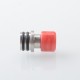 510 Drip Tip for RDA / RTA / RDTA Atomizer - Silver + Red, Stainless Steel + Resin