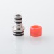 510 Drip Tip for RDA / RTA / RDTA Atomizer - Silver + Red, Stainless Steel + Resin