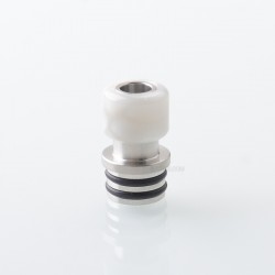 510 Drip Tip for RDA / RTA / RDTA Atomizer - Silver + White, Stainless Steel + Resin