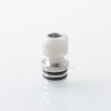 510 Drip Tip for RDA / RTA / RDTA Atomizer - Silver + White, Stainless Steel + Resin