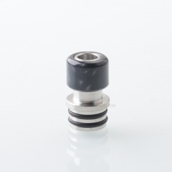 510 Drip Tip for RDA / RTA / RDTA Atomizer - Silver + Black, Stainless Steel + Resin