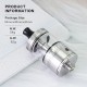 SXK NOLA Style RTA Rebuildable Atomizer - Silver, 3.2ml, Air Pin 0.8, 1.2, 1.5, 1.8, 2.0, 2.5, 3.0, 3.5mm, 22mm Diameter
