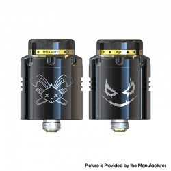 [Ships from Bonded Warehouse] Authentic Hellvape Dead Rabbit 3 RDA Atomizer - Shiny Black, Dual Coil, with BF Pin, 24mm