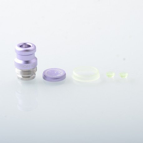Rekavape Mission XV KB2 Style Replacement Integrated Drip Tip + Button Set for dotMod dotAIO V2 Pod - Purple, Glow-in-the-Dark